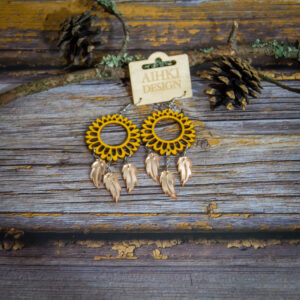 Aurinkosieppari korvakorut_keltainen ruusukulta